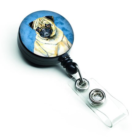 CAROLINES TREASURES Blue Pug Retractable Badge Reel LH9387BUBR